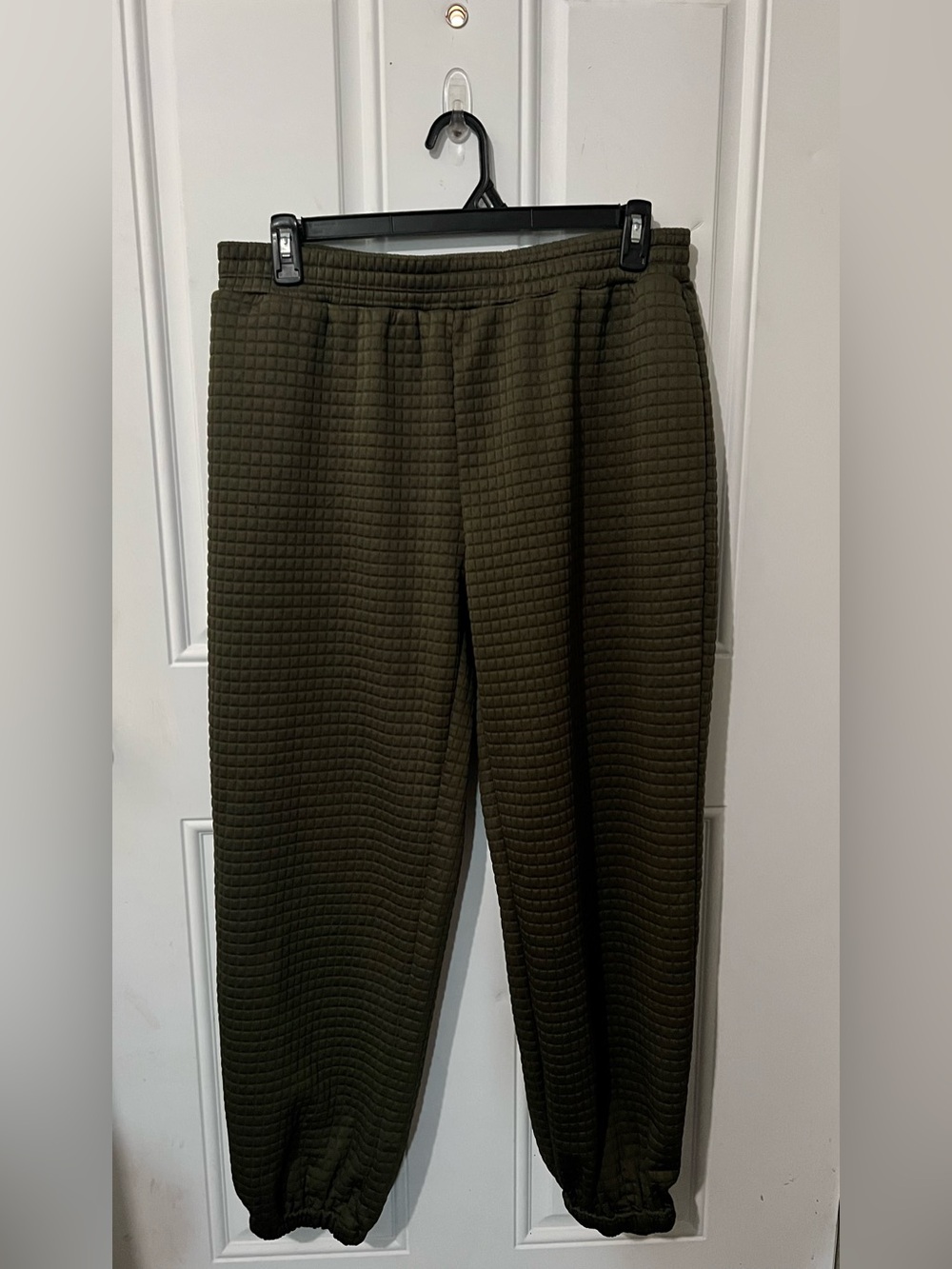 Olive Green  Quilted Jogger Pants